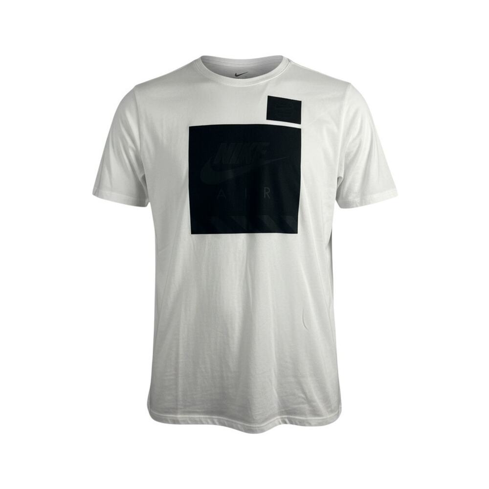 Nike Air Mens Graphic Tee White Black Minimal Logo T Shirt XXL